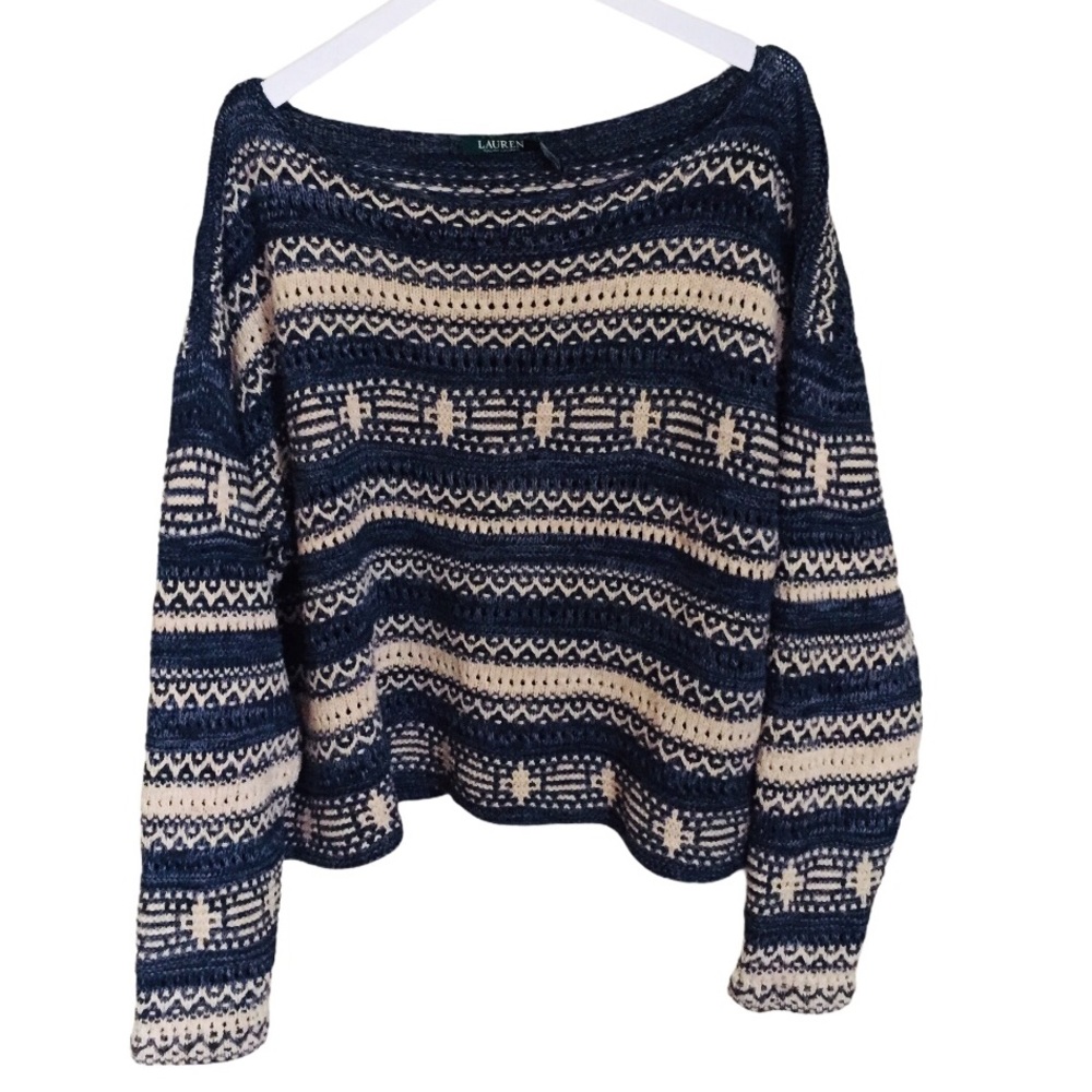 RALPH LAUREN Lauren Knit Sweater Blue Size XXL